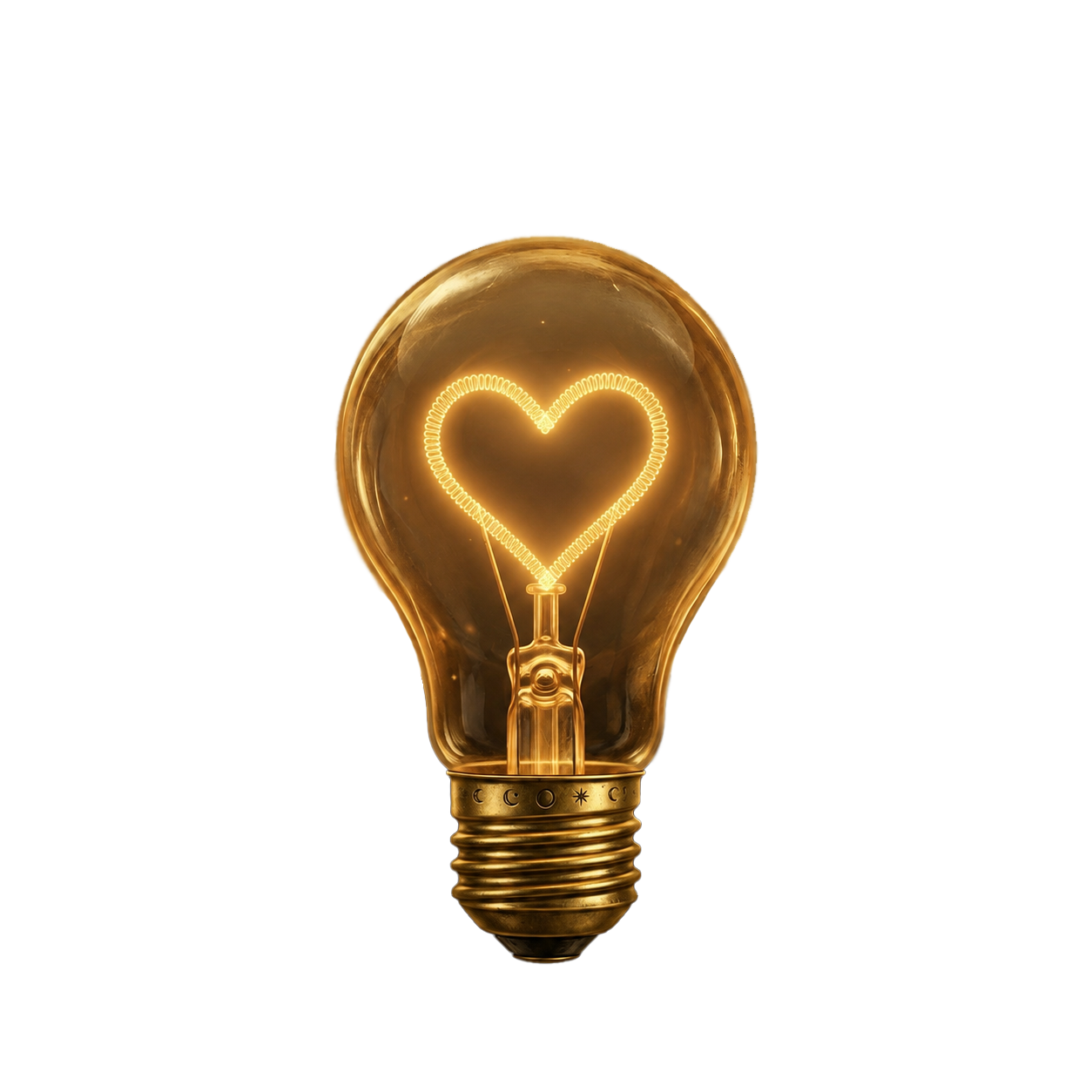 Лампочка с сердцем внутри как символ Light VPN